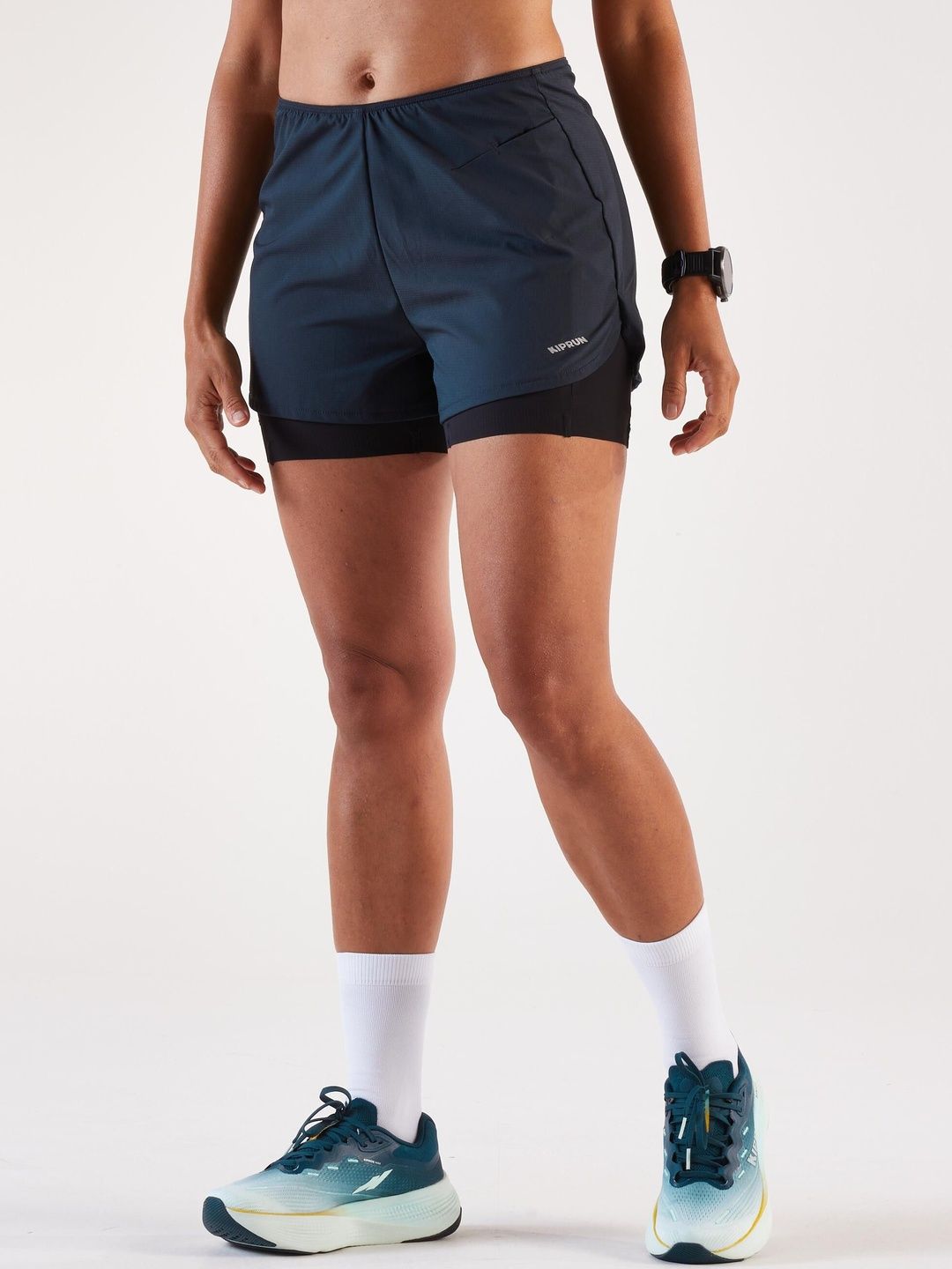Decathlon Kiprun - Women Grey 500 2 in 1 Moisture Managing Running Trail Shorts-image-23