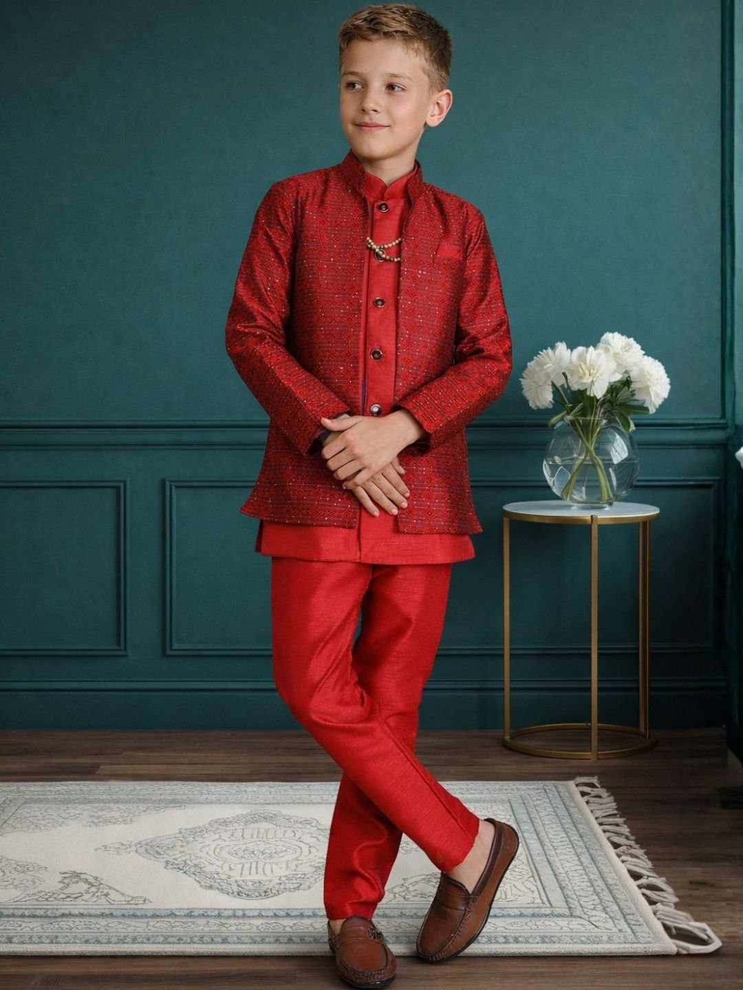 BAESD Brocade Mandarin Collar Sherwani-picture-21