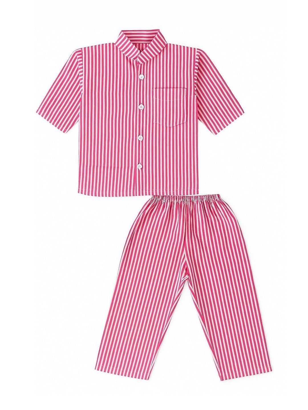 SAHU TRENDZ Unisex Kids Striped Nightdress-image-2