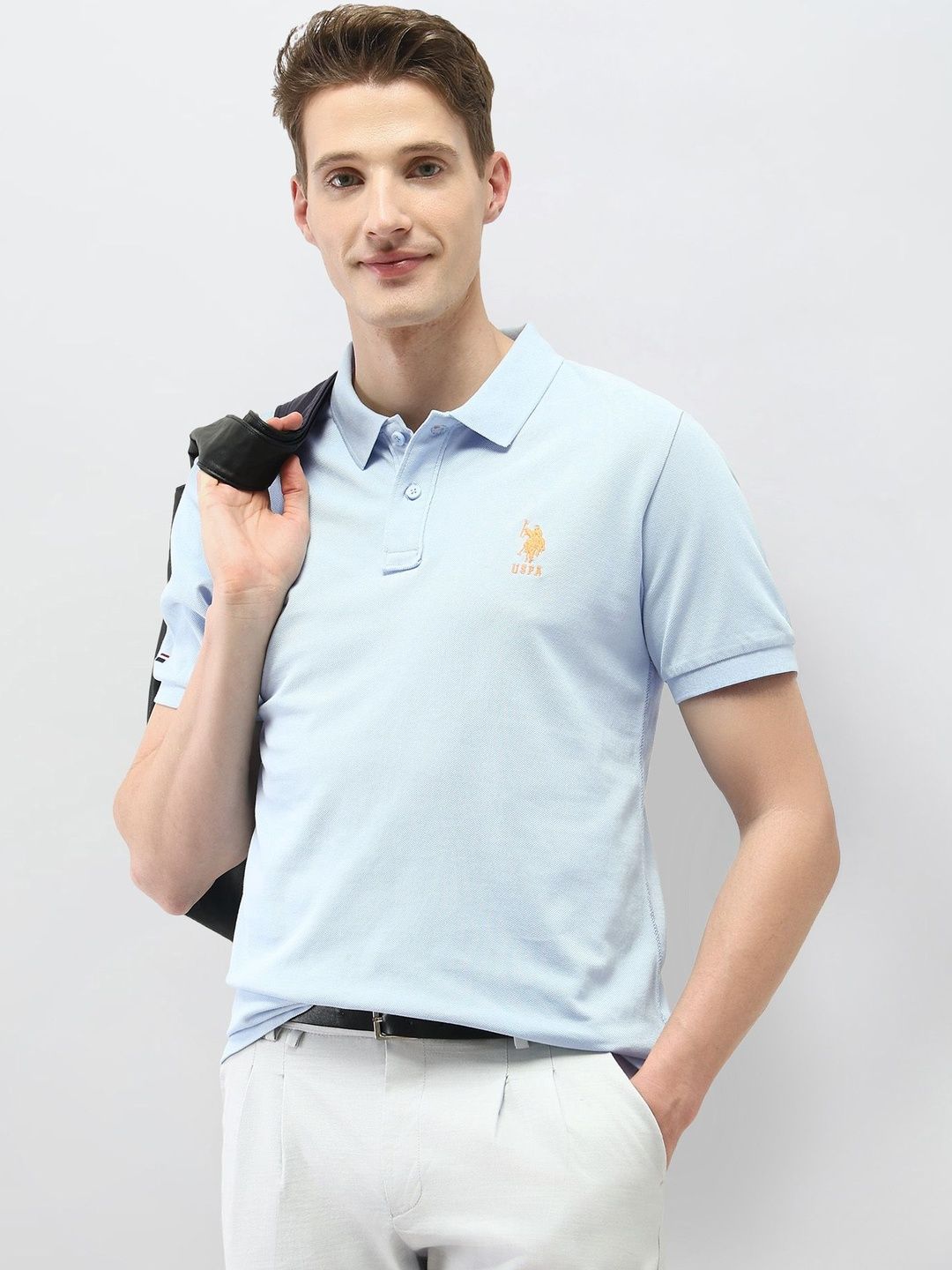 U.S. Polo Assn. Men Brand Logo Polo Collar Slim Fit T-shirt-picture-33