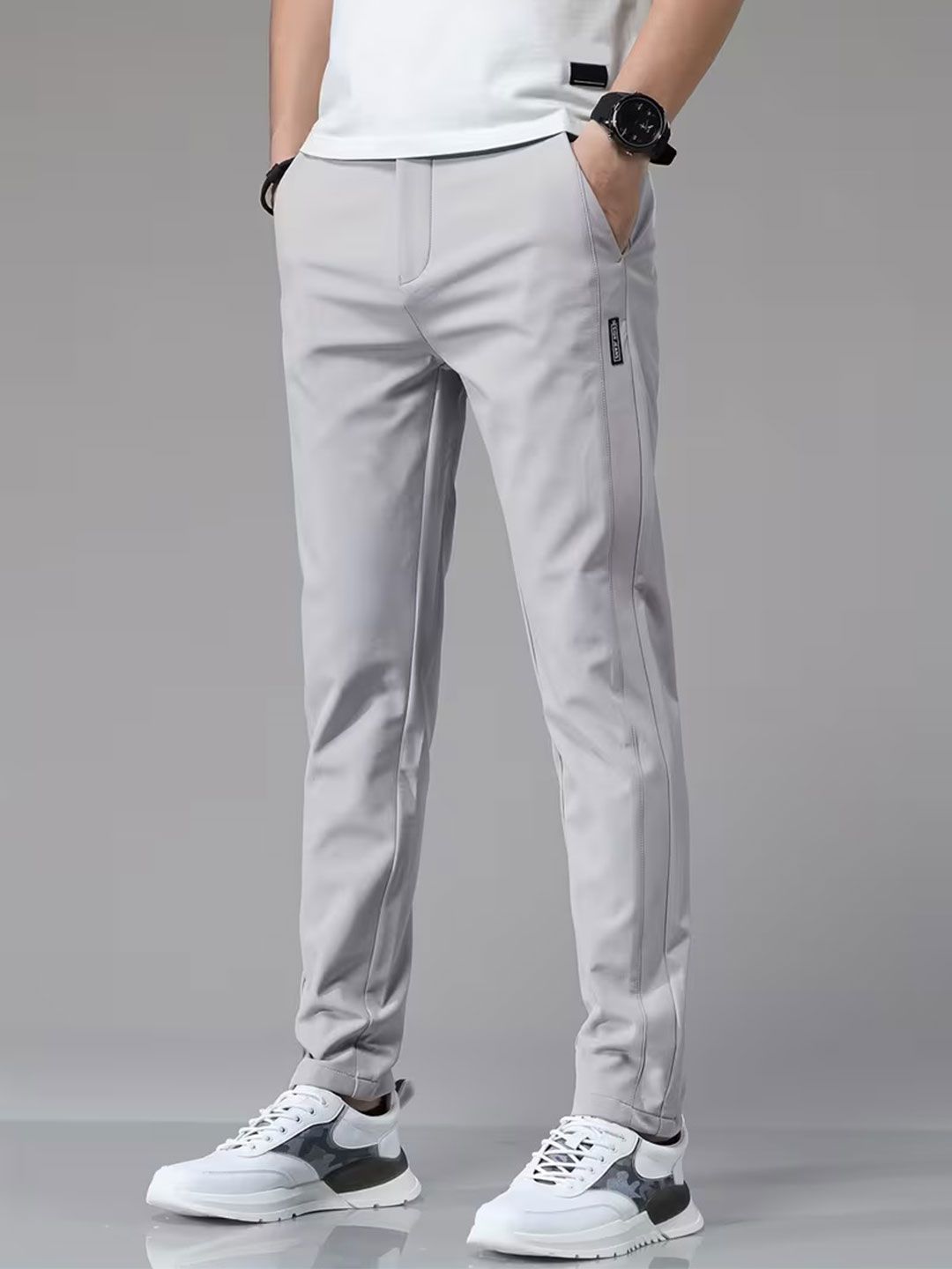 R.Code by The Roadster Life Co. Men High-Rise Trousers