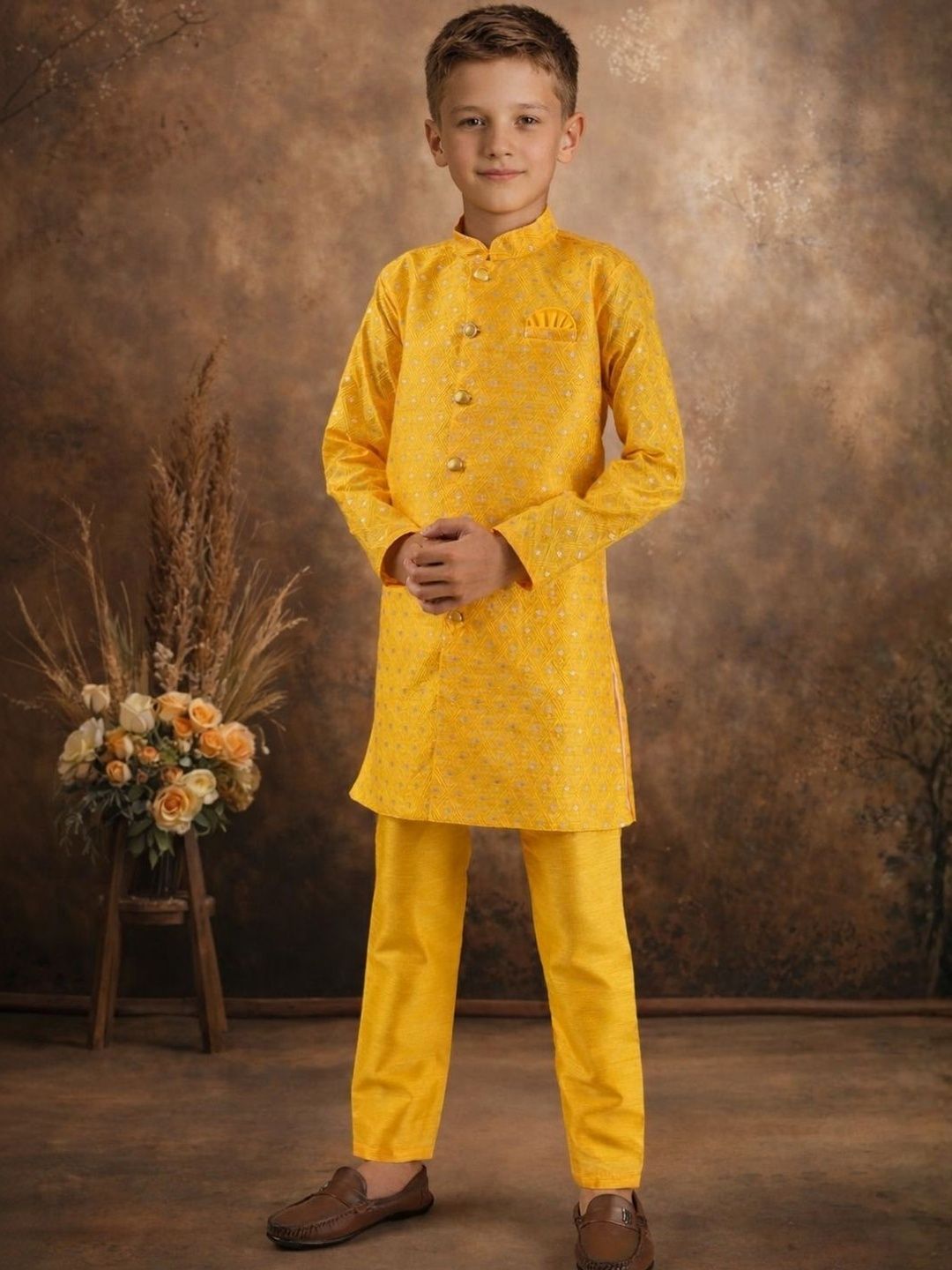 BAESD Brocade Mandarin Collar Sherwani-picture-25