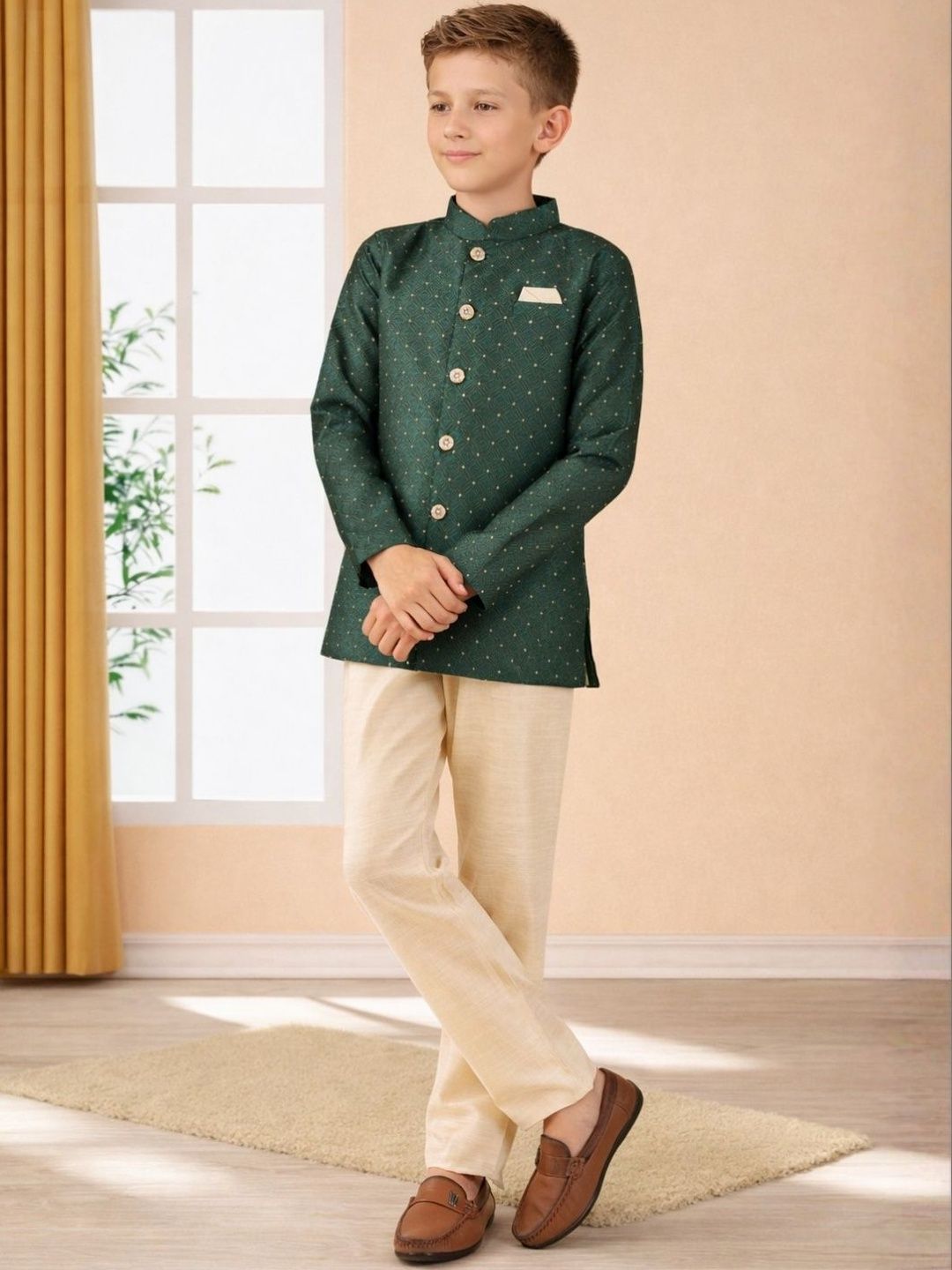 BAESD Brocade Mandarin Collar Sherwani-picture-30