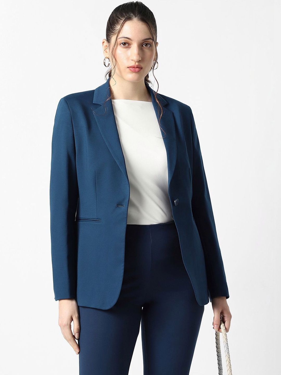 Van Heusen Woman Notched Lapel Collared Single Breasted Blazer-picture-31