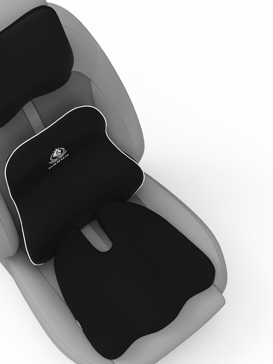 MRRON 3Pcs Black Cotton Coccyx Car Seat Pre-Filled Cushions-image-44