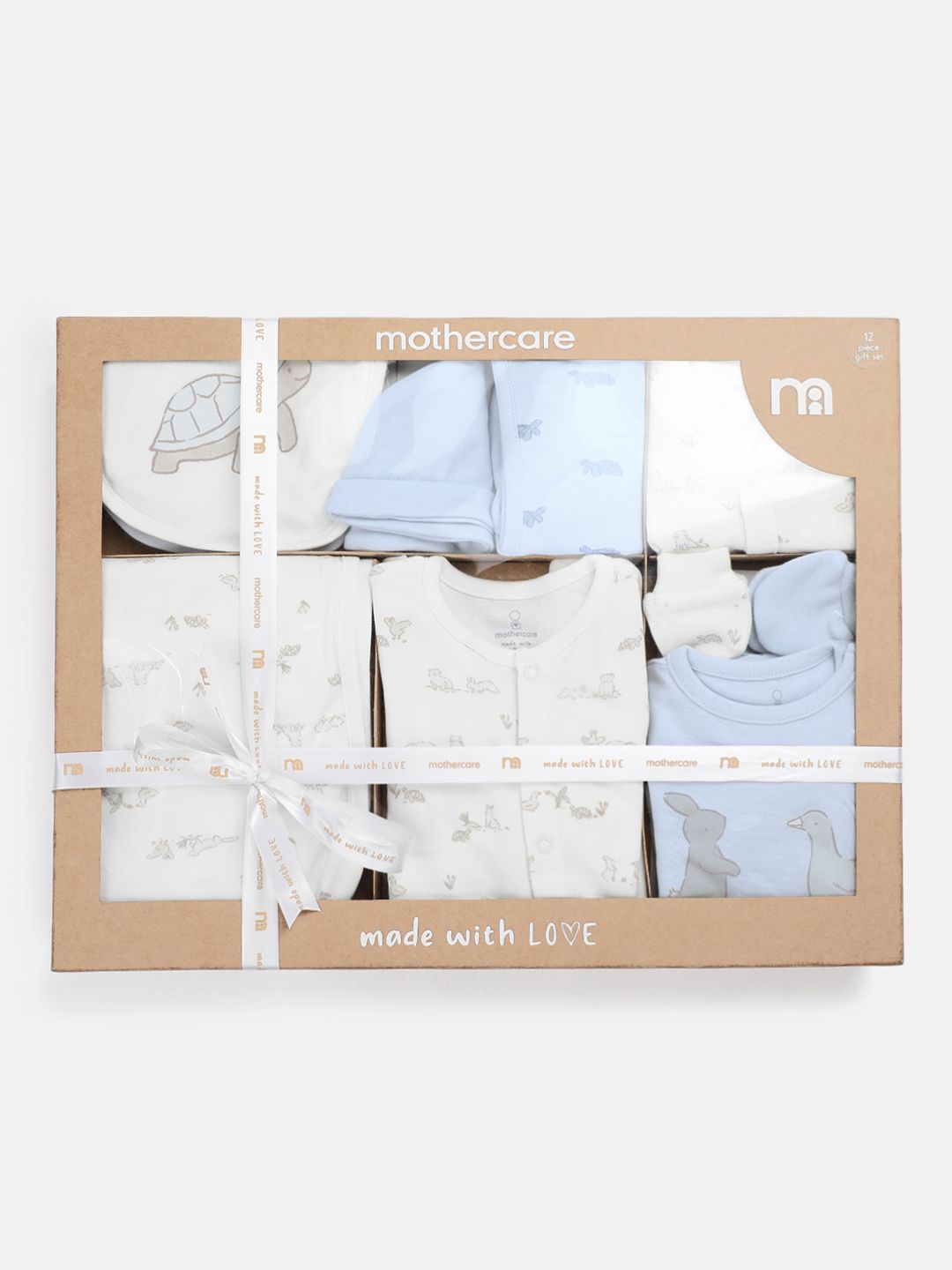 mothercare Infant Boys Classical Animal Printed Pure Cotton Apparel Gift Set