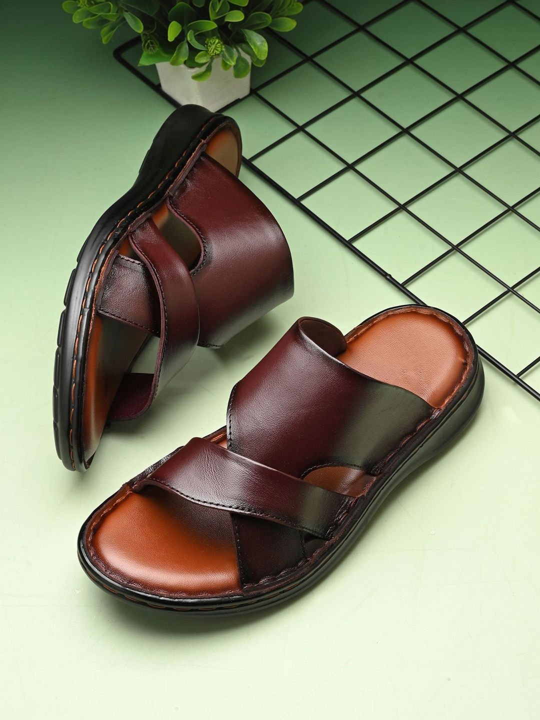 GWALK Men Leather Comfort Sandals-picture-20