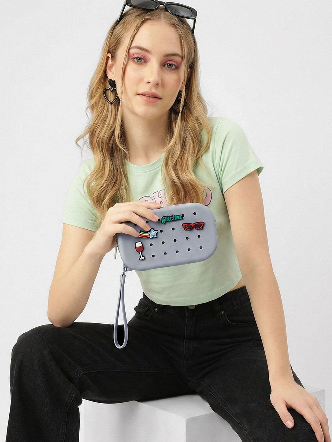 glitchez Quirky Applique Clutch with Wrist Loop-picture-53