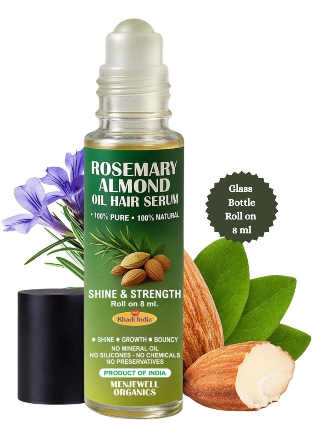 Menjewell Rosemary Almond Oil Hair Serum- 8 ml-image-34