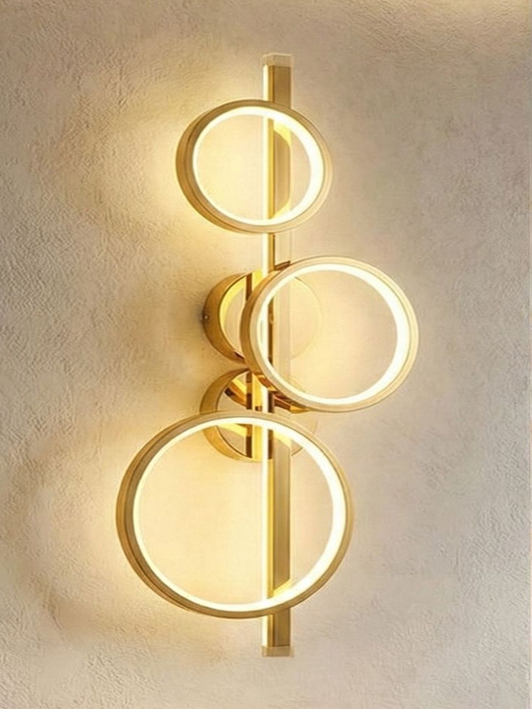 MFD HOME FURNISHING Gold-Toned & Gold-Toned Metal Contemporary Abstract Shaped Shaped Wall Lamp-picture-17