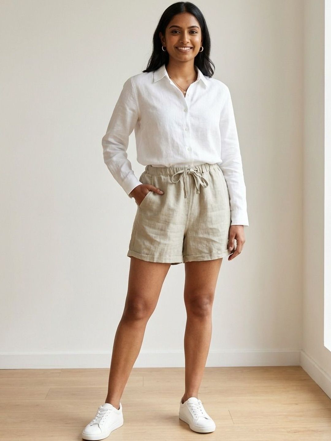 Rimore Women Linen Antimicrobial Technology Shorts-picture-10