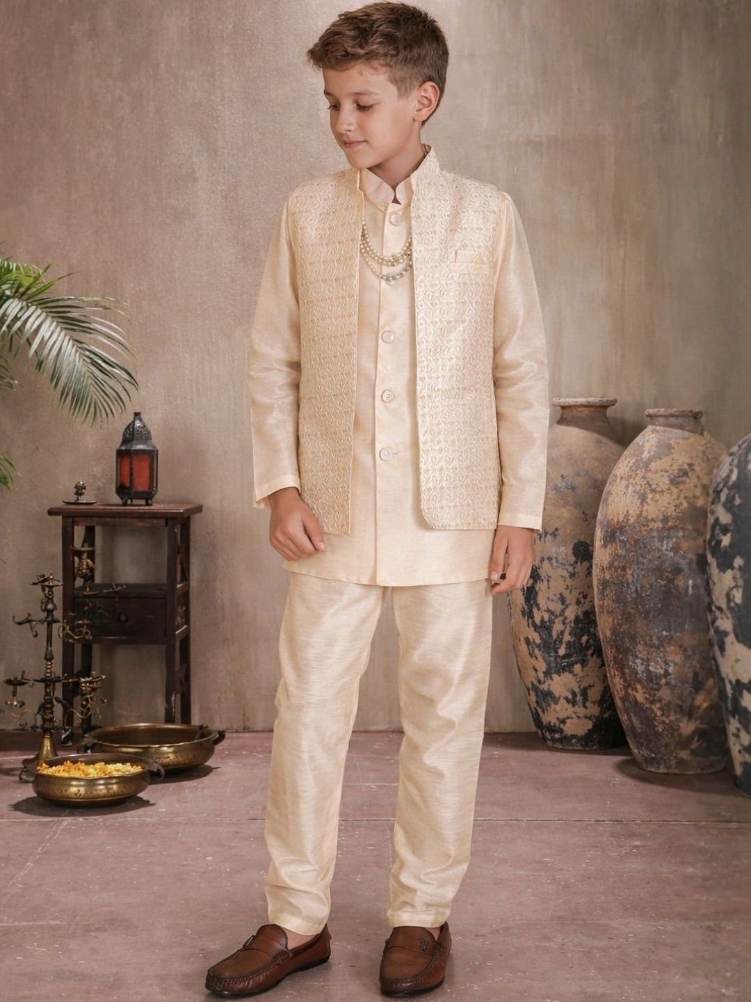 BAESD Brocade Mandarin Collar Sherwani-picture-39