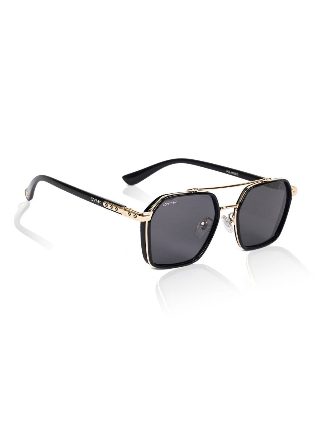 GYNK Men Black Lens & Gold-Toned Square Sunglasses with-picture-15