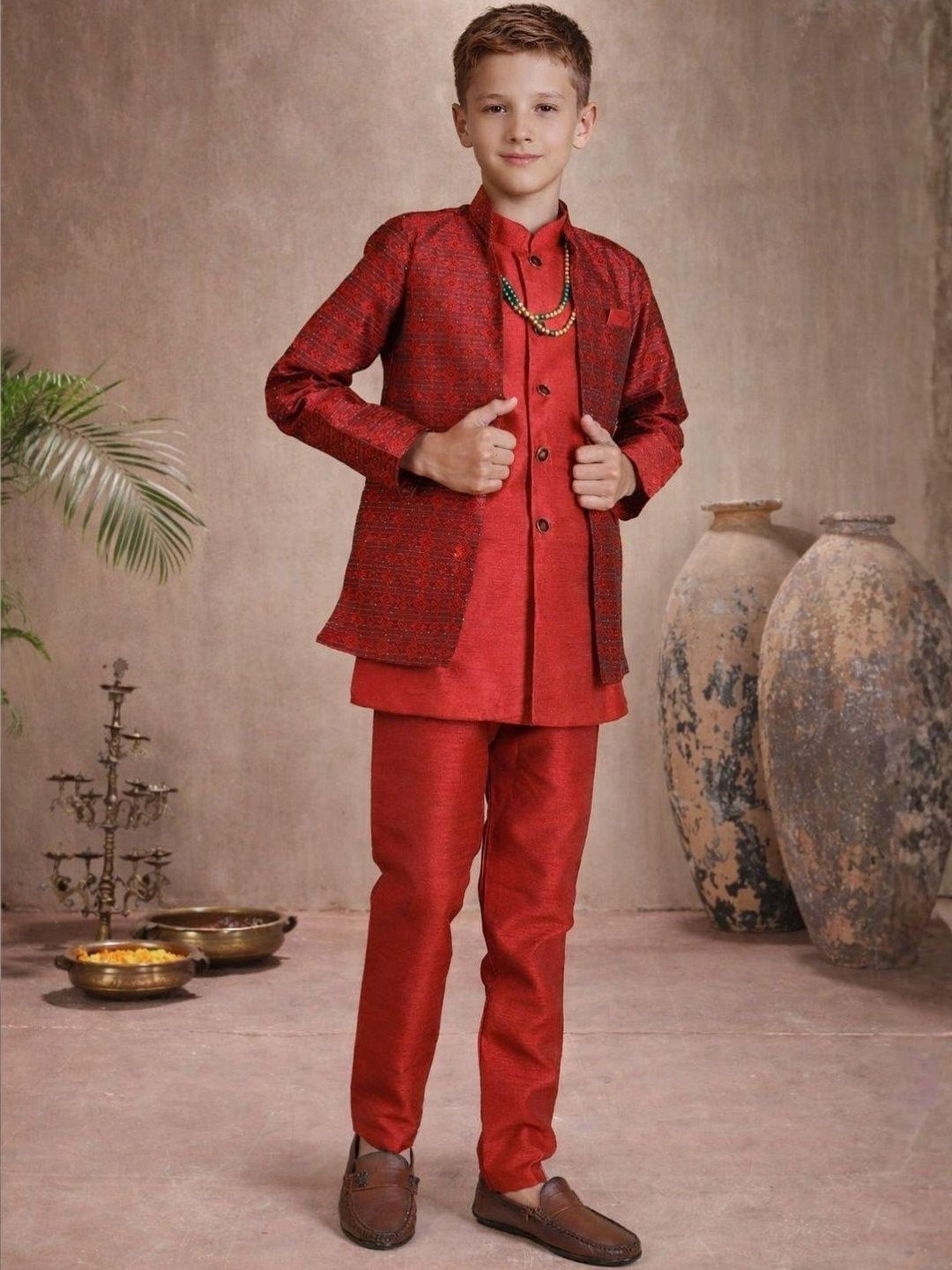 BAESD Brocade Mandarin Collar Sherwani-picture-37