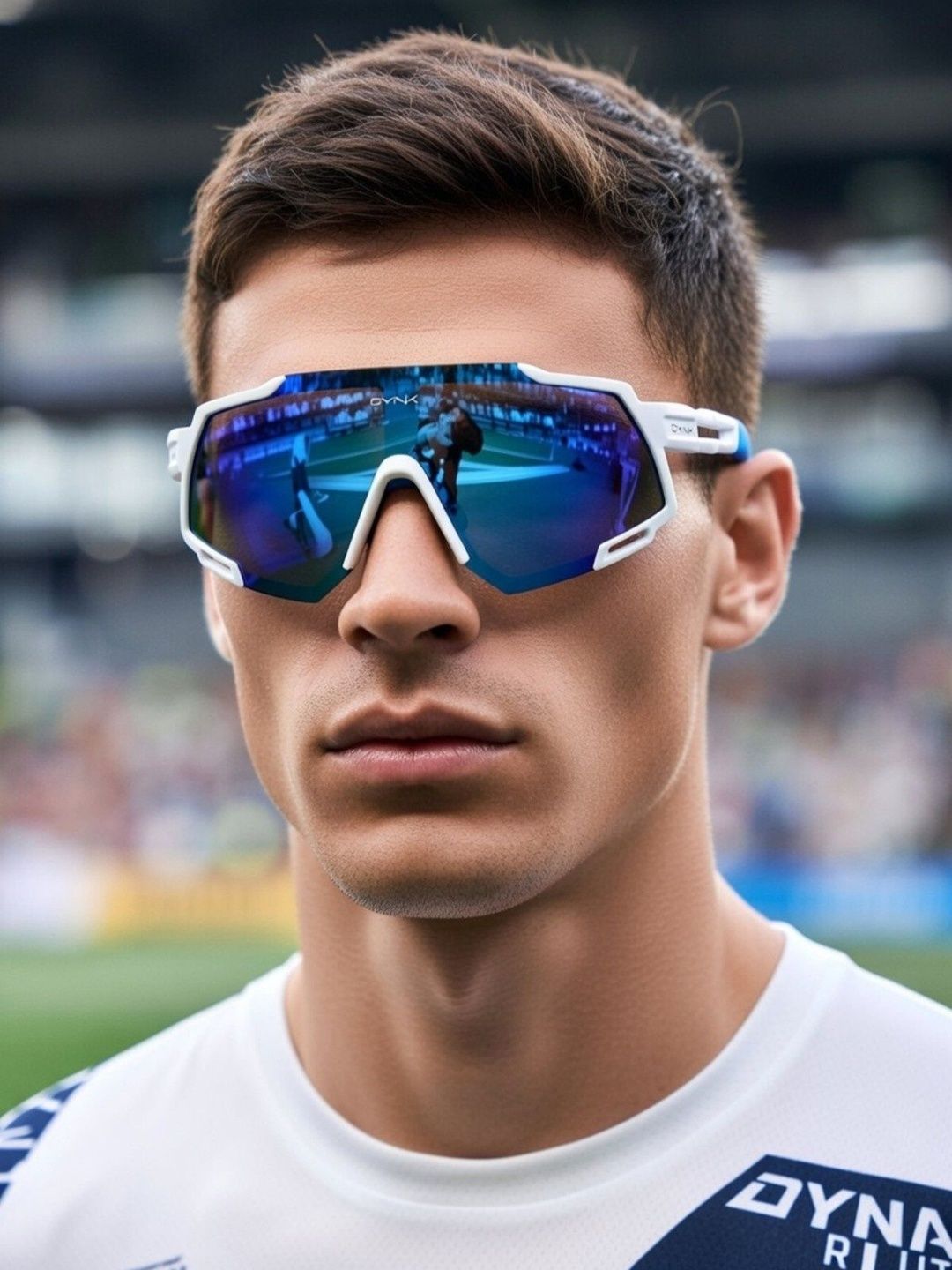 GYNK Men Mirrored Lens & White Sports Sunglasses with-picture-56