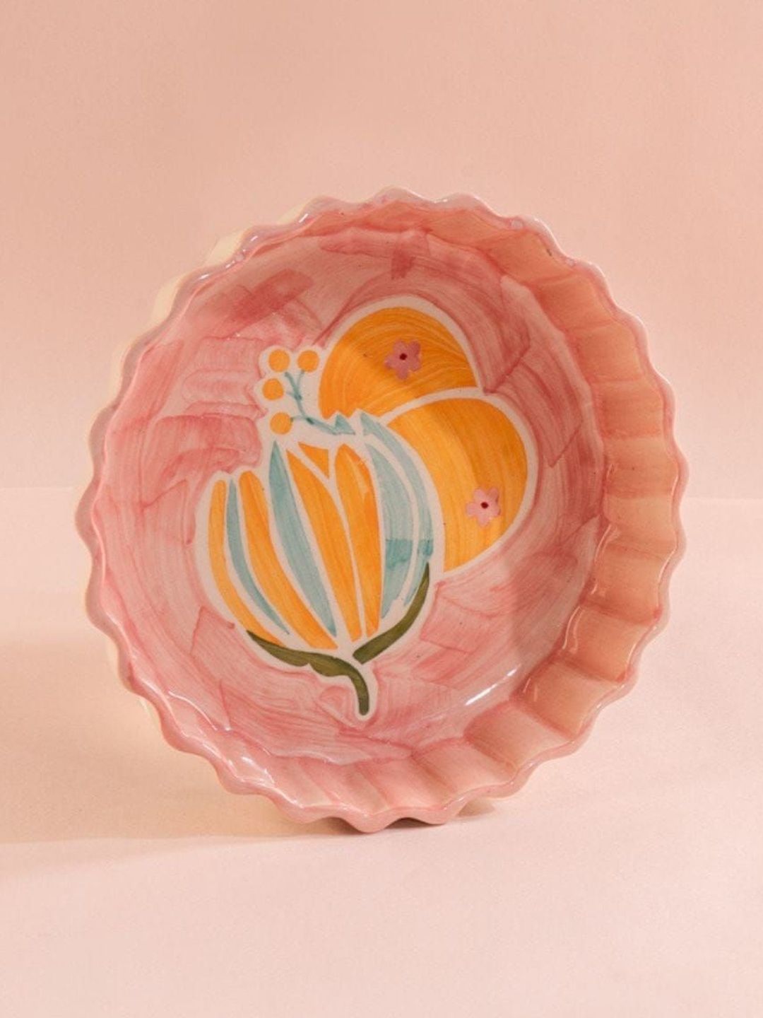 FREEDOM TREE Pink & Blue Textured Ceramic Baking Dish