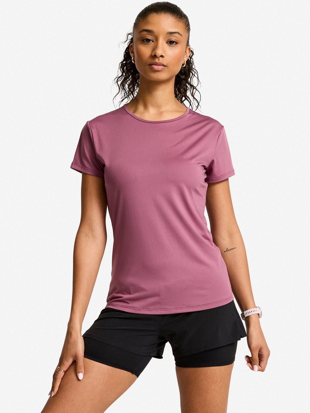 Decathlon Decathlon Domyos - Women Light Purple Breathable Cardio Fitness T-Shirt