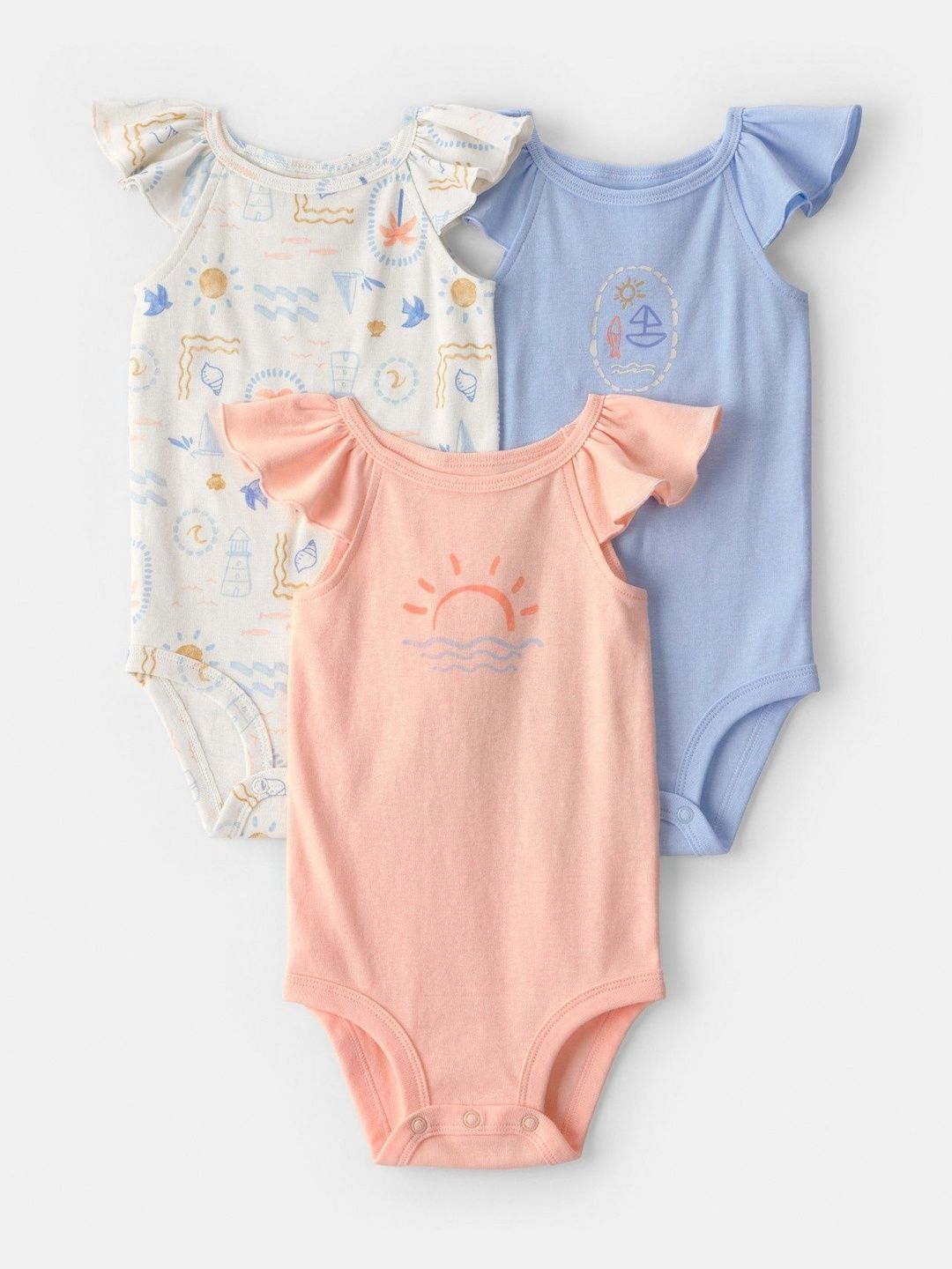 Carter's Infants Girls Pack Of 3 Assorted Bodysuit-picture-16