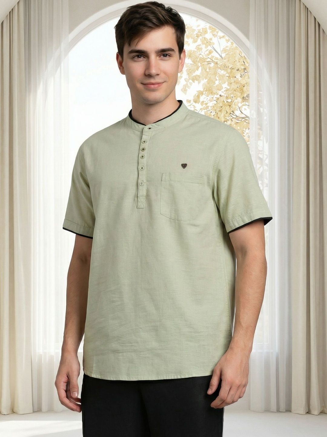 Kuons Avenue Men Thread Work Pastels Kurta-picture-17