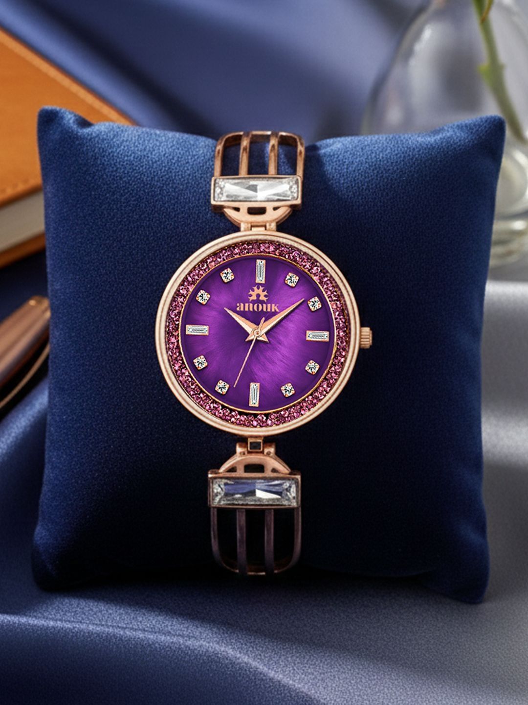 Anouk Women Embellished Dial & Bracelet Style Straps Analogue Watch ANW-050-PR