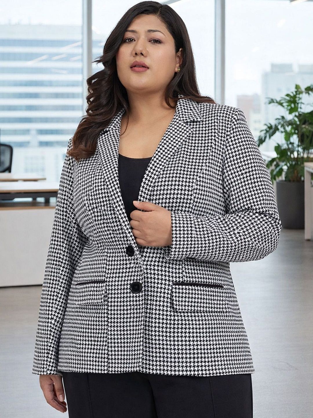 wild U Checked Trailored-Fit Single Breasted Blazer-picture-51