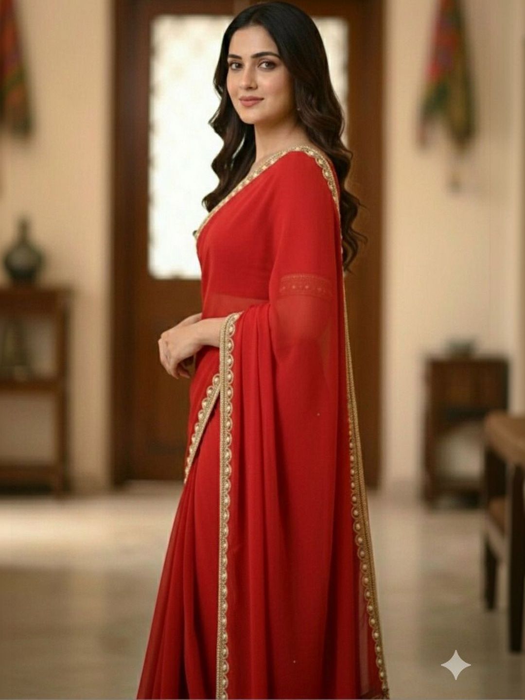 Moda Rapido Zari Pure Georgette Fashion Saree-picture-26