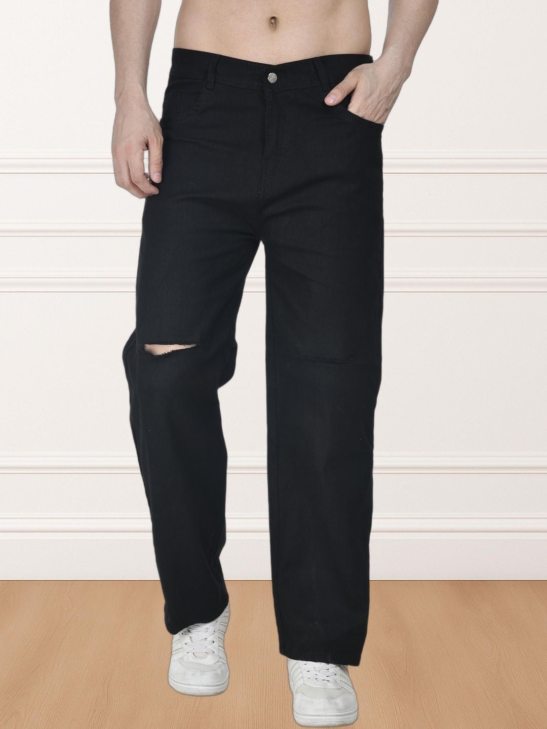 Metronaut Men Relaxed Fit Mid-Rise Mildly Distressed Jeans-picture-32