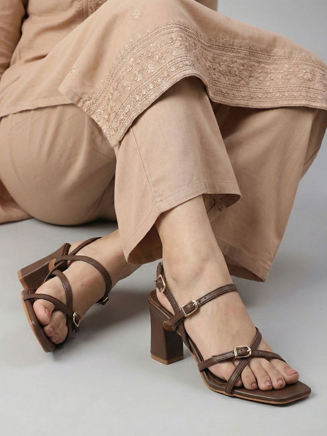 Lavie Party Block Sandals with Buckles-picture-36