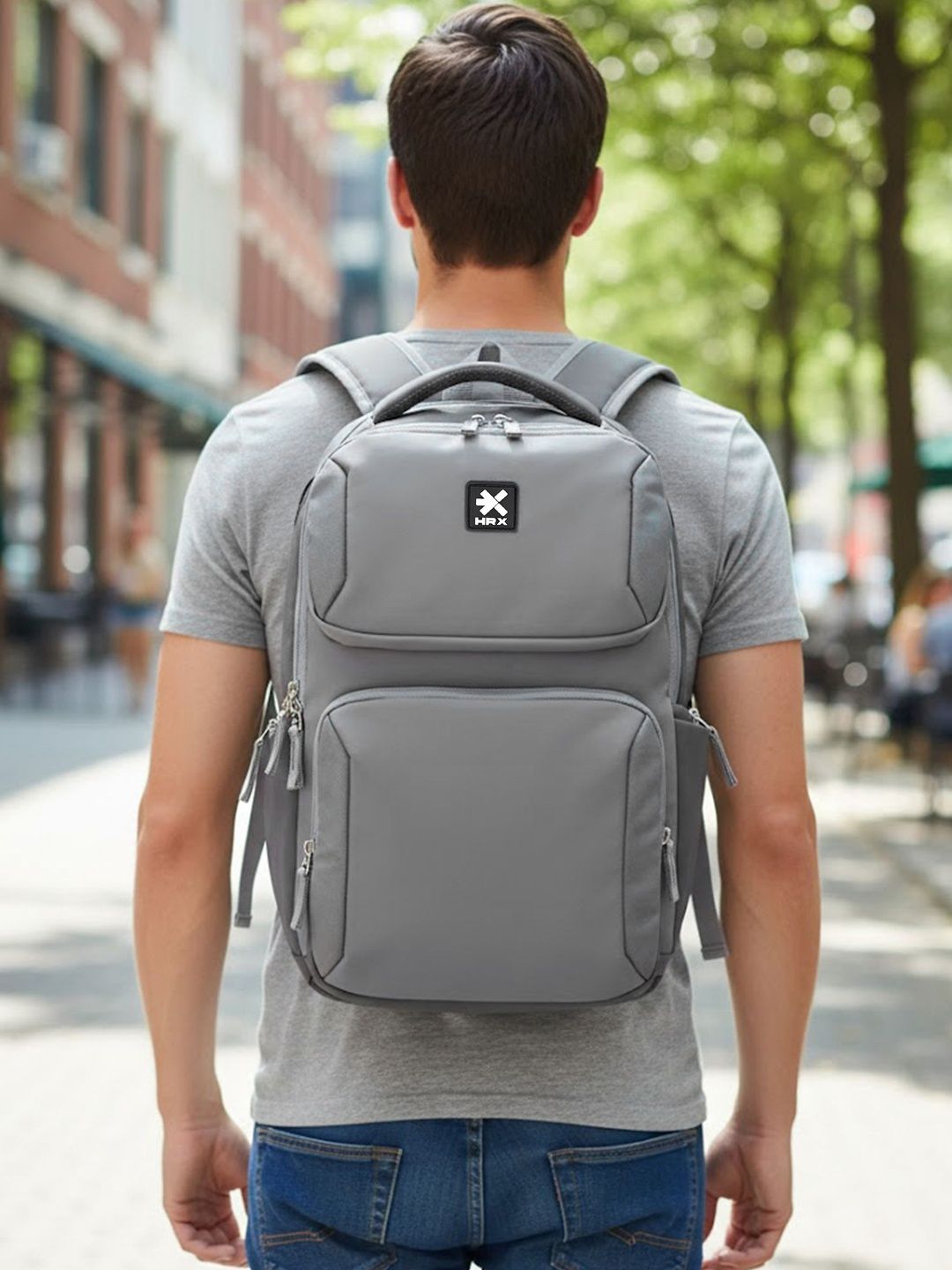 HRX by Hrithik Roshan Unisex Brand Logo Contrast Detail Backpack-picture-11