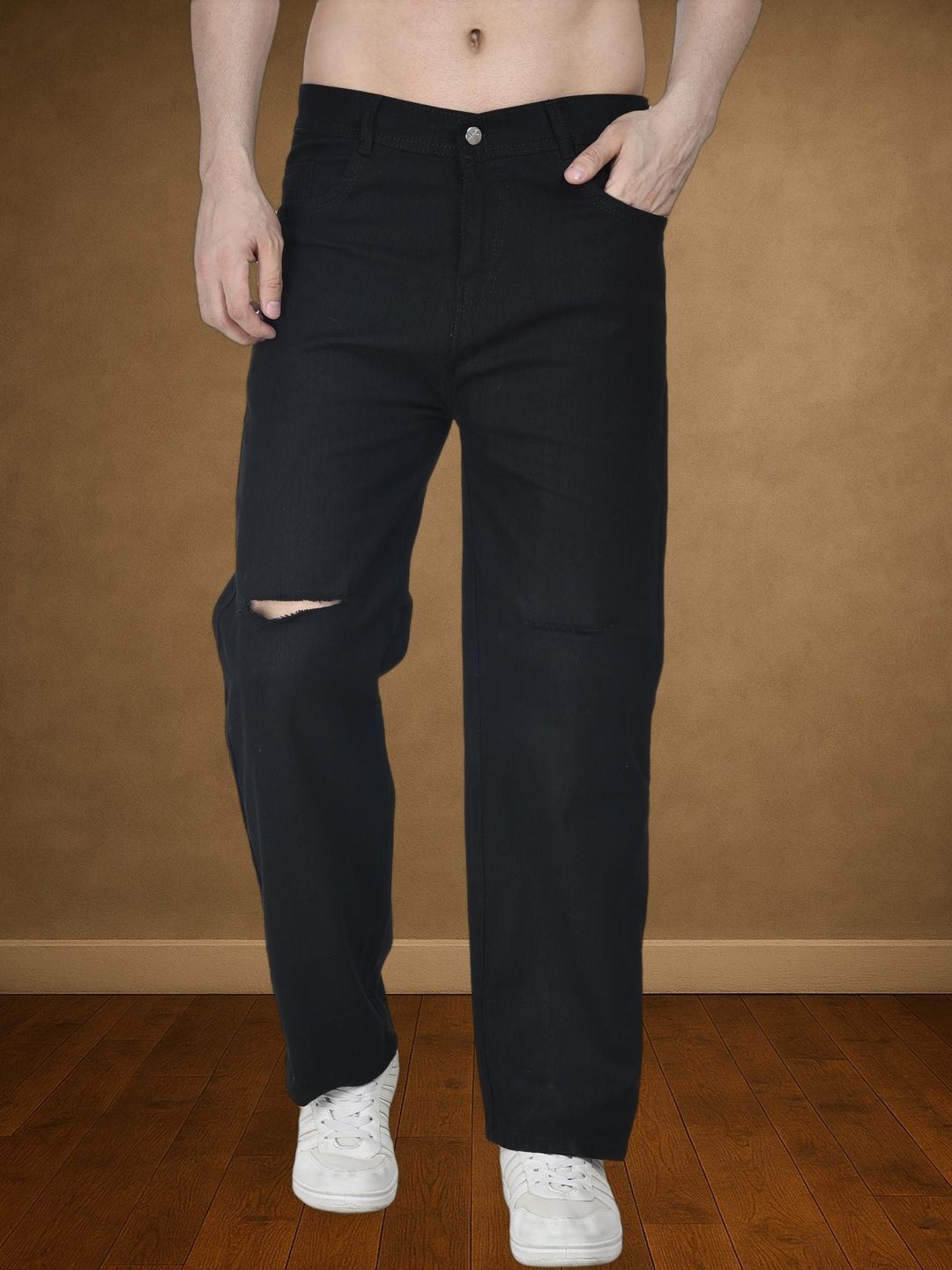 Metronaut Men Relaxed Fit Mid-Rise Mildly Distressed Jeans-picture-33