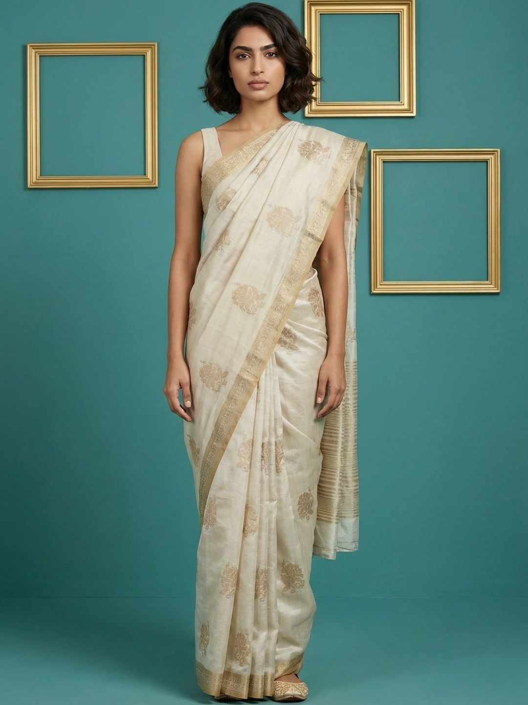 ELITE WEAVES Ethnic Motifs Zari Silk Blend Fashion Saree-picture-30