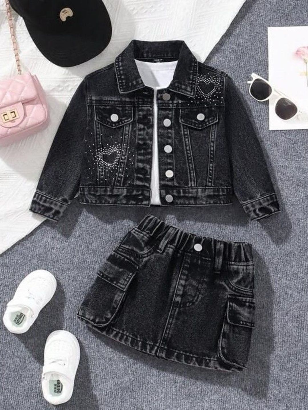 ELPIXIE FASHION Girls Embellished Top with Skirt-picture-55