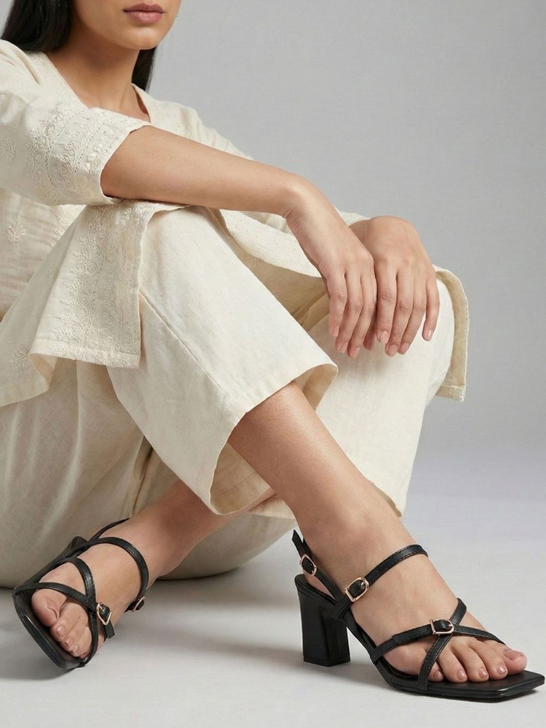 Lavie Block Sandals with Buckles-picture-42