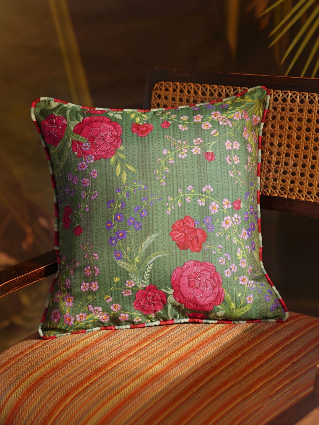 JAYPORE Multicoloured Floral Square Cushion Covers-picture-34