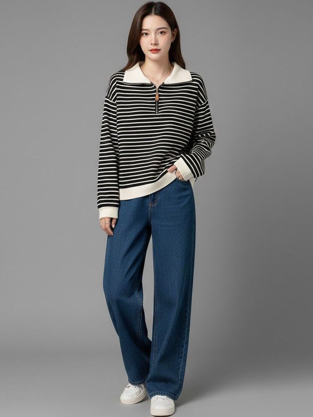 Suo Women Striped Sweatshirt-picture-22