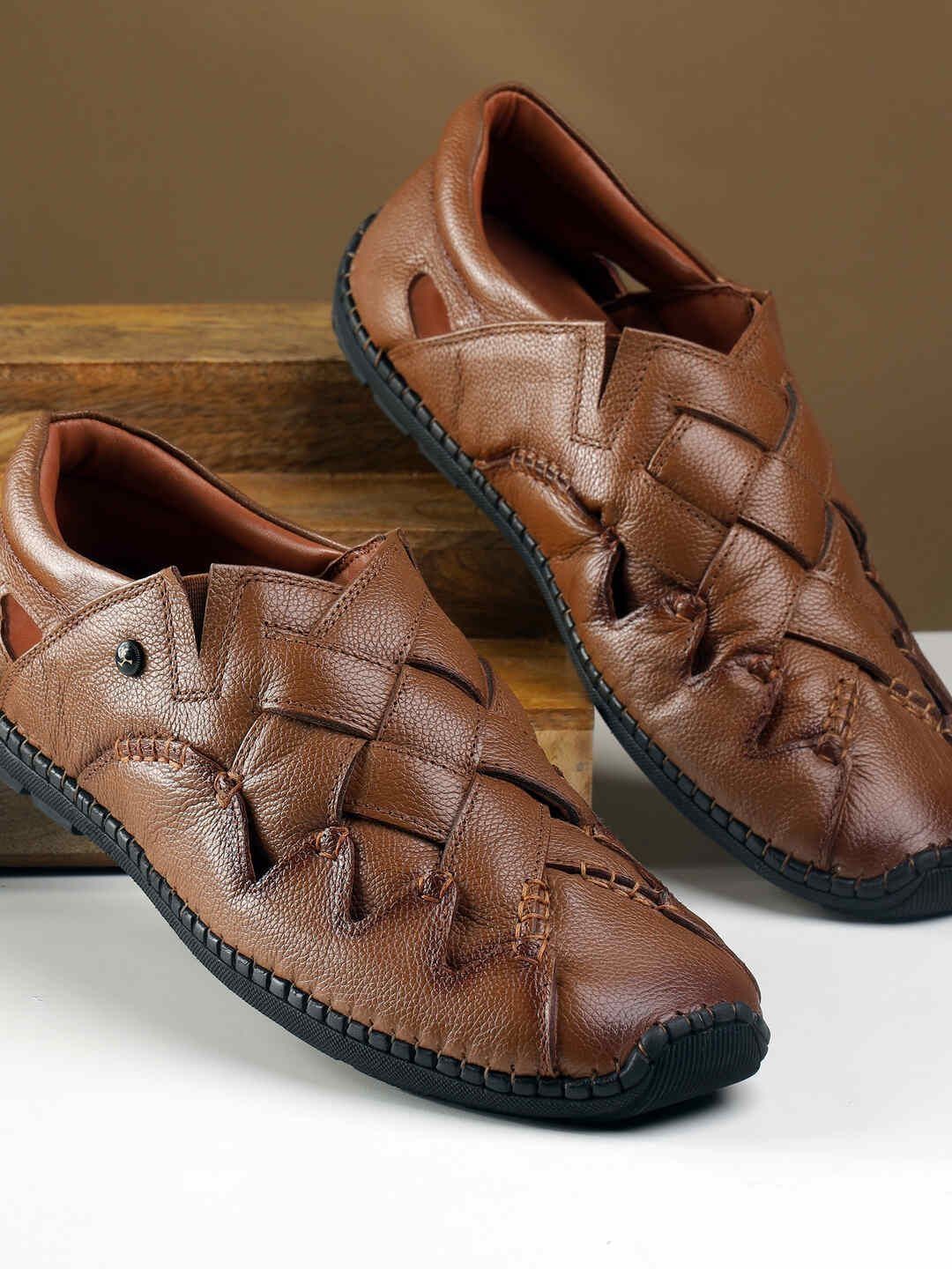 Mochi Men Leather Shoe-Style Sandals-image-19