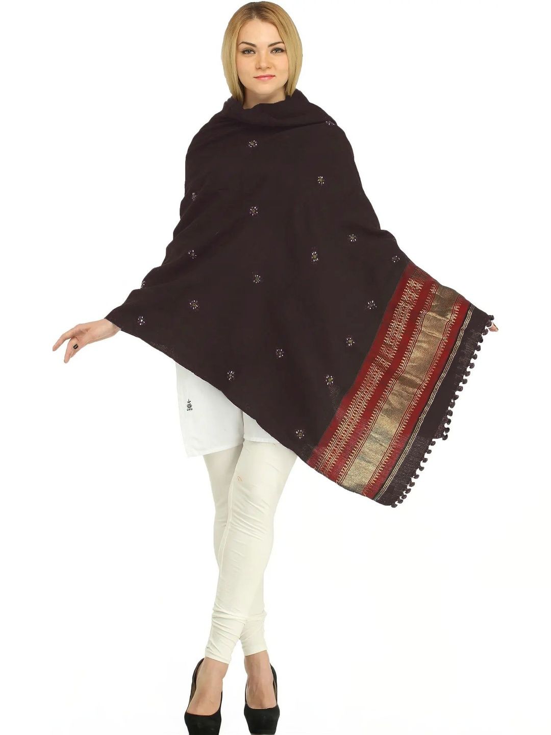 Exotic India Women Embroidered Shawl-picture-45