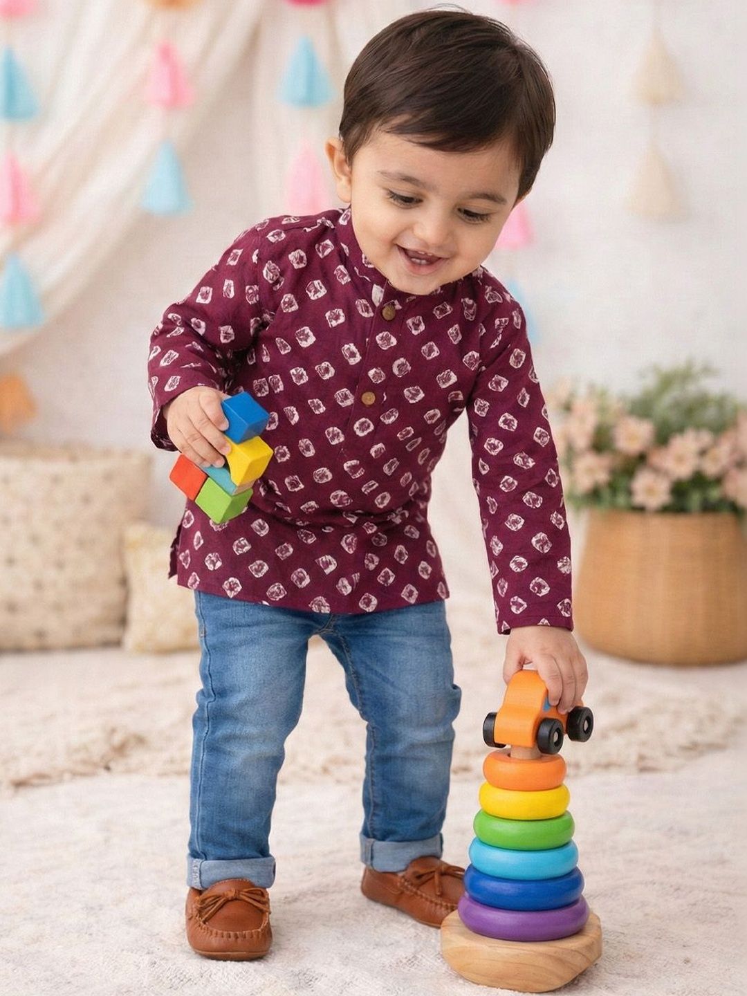 BownBee Boys Floral Printed Kurta-image-9