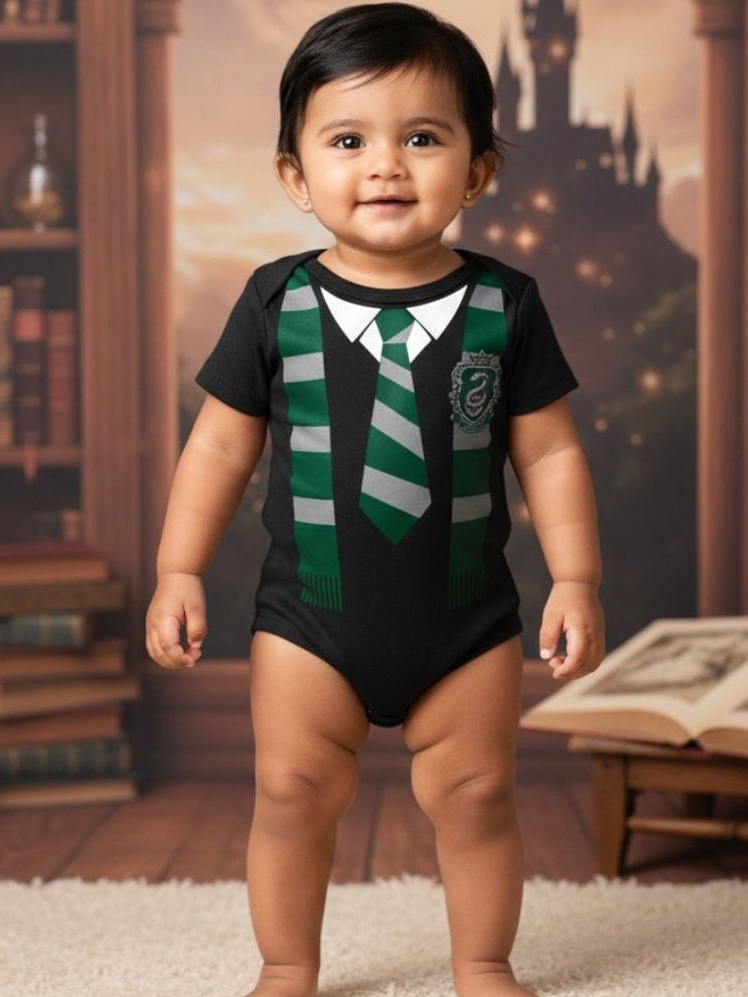 karmikh clothing & lifestyle Unisex Kids Printed with Applique Jumpsuit-picture-38