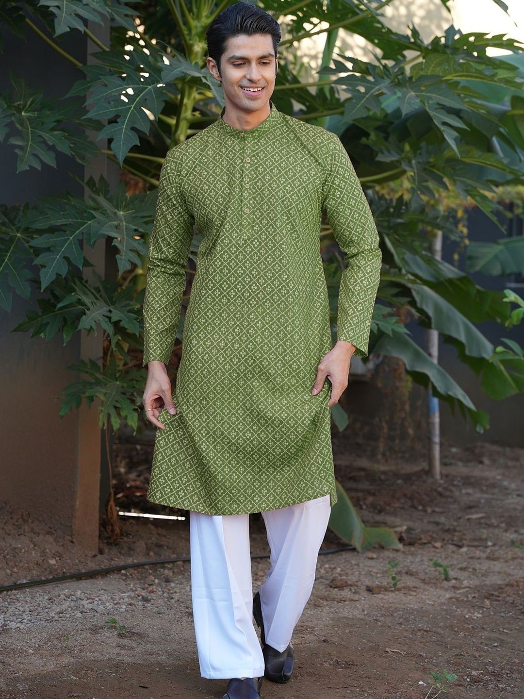 Anouk Men Geometric Printed Indie Prints Kurta-picture-22