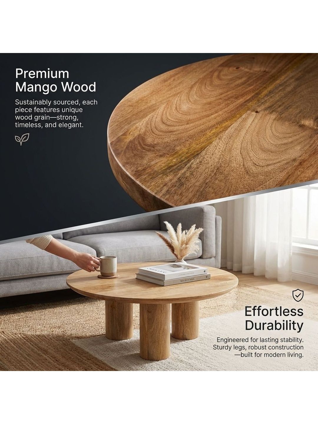 Relso Furniture Brown Round Coffee Table