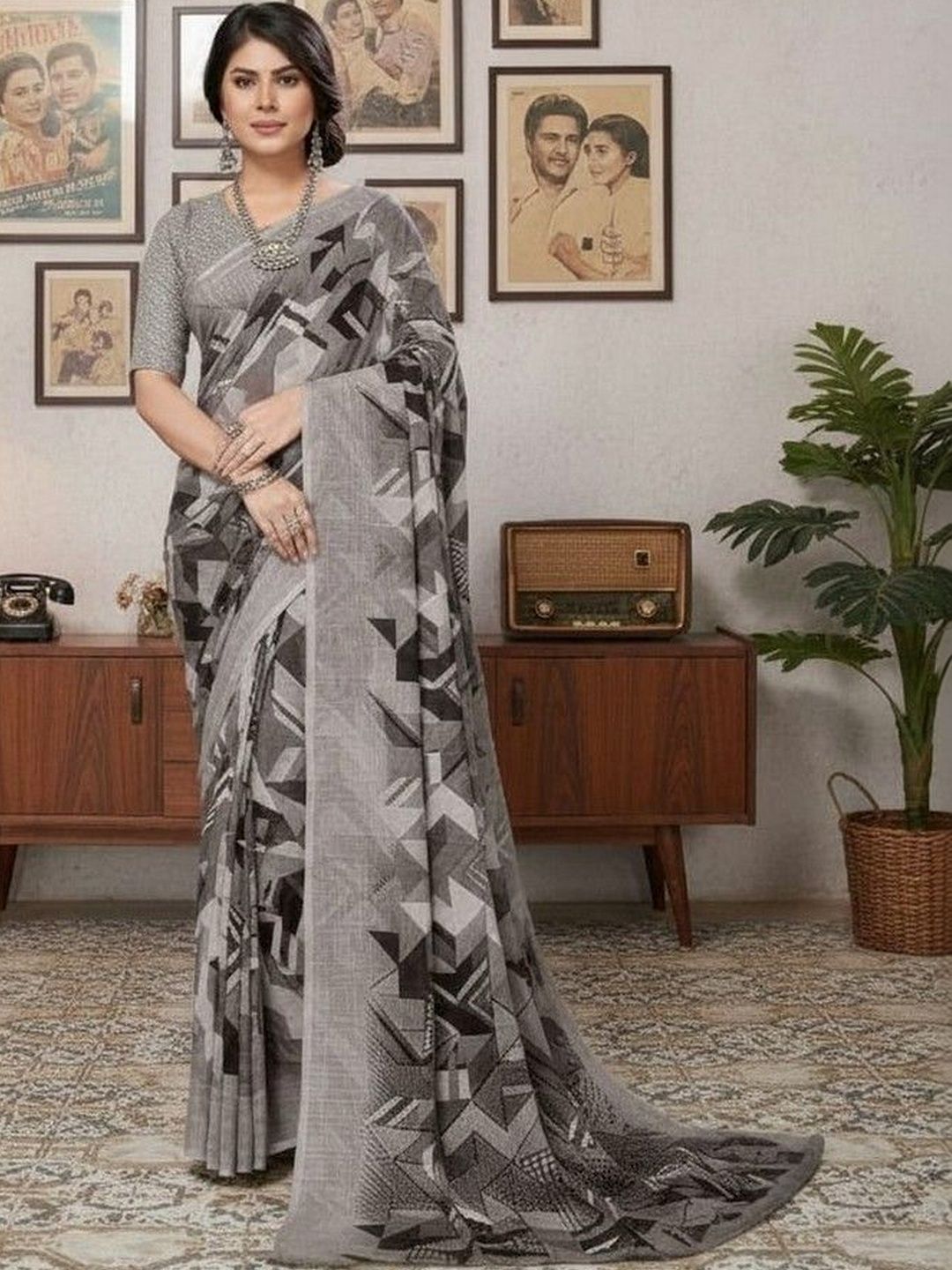 KALINI Poly Georgette Saree-image-6