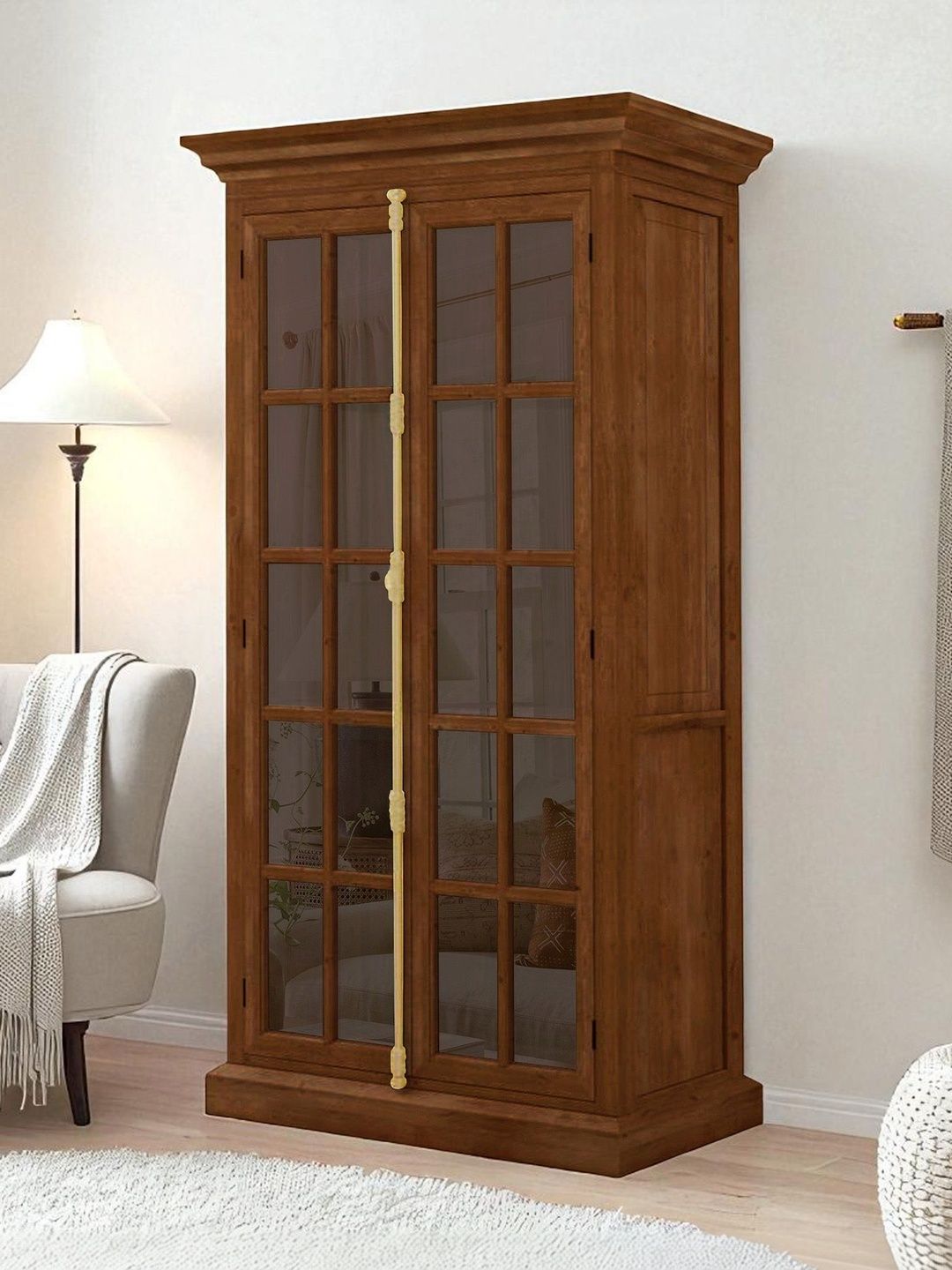 THE ATTIC Beige & Brown Wooden Book Shelf