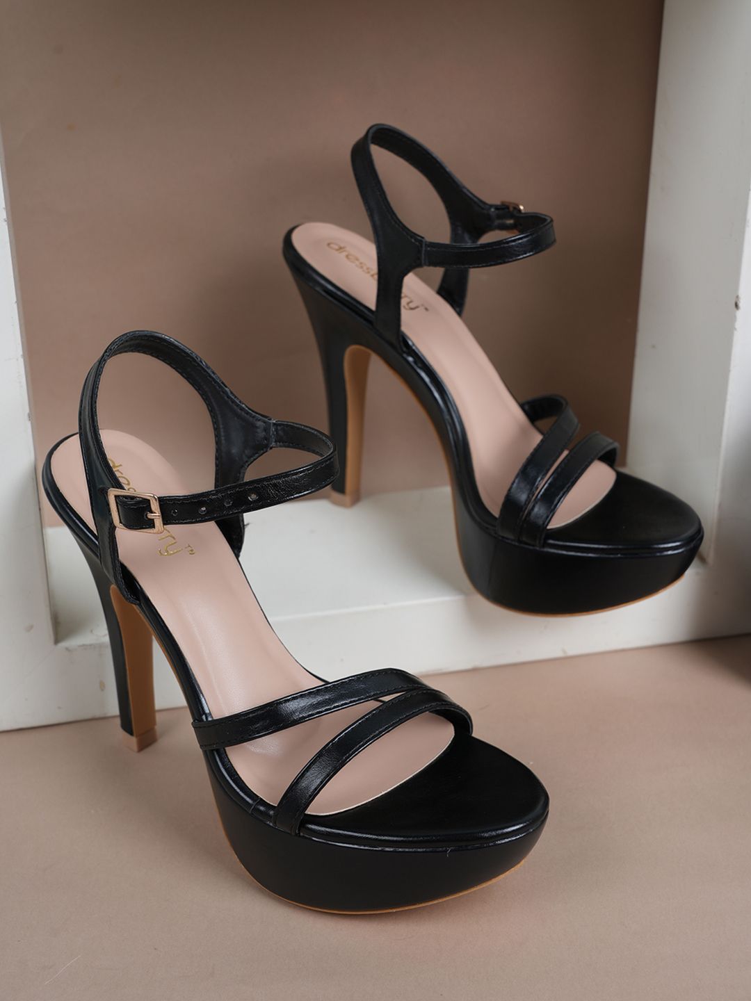 DressBerry PU Party Stiletto Sandals with Buckles-image-41