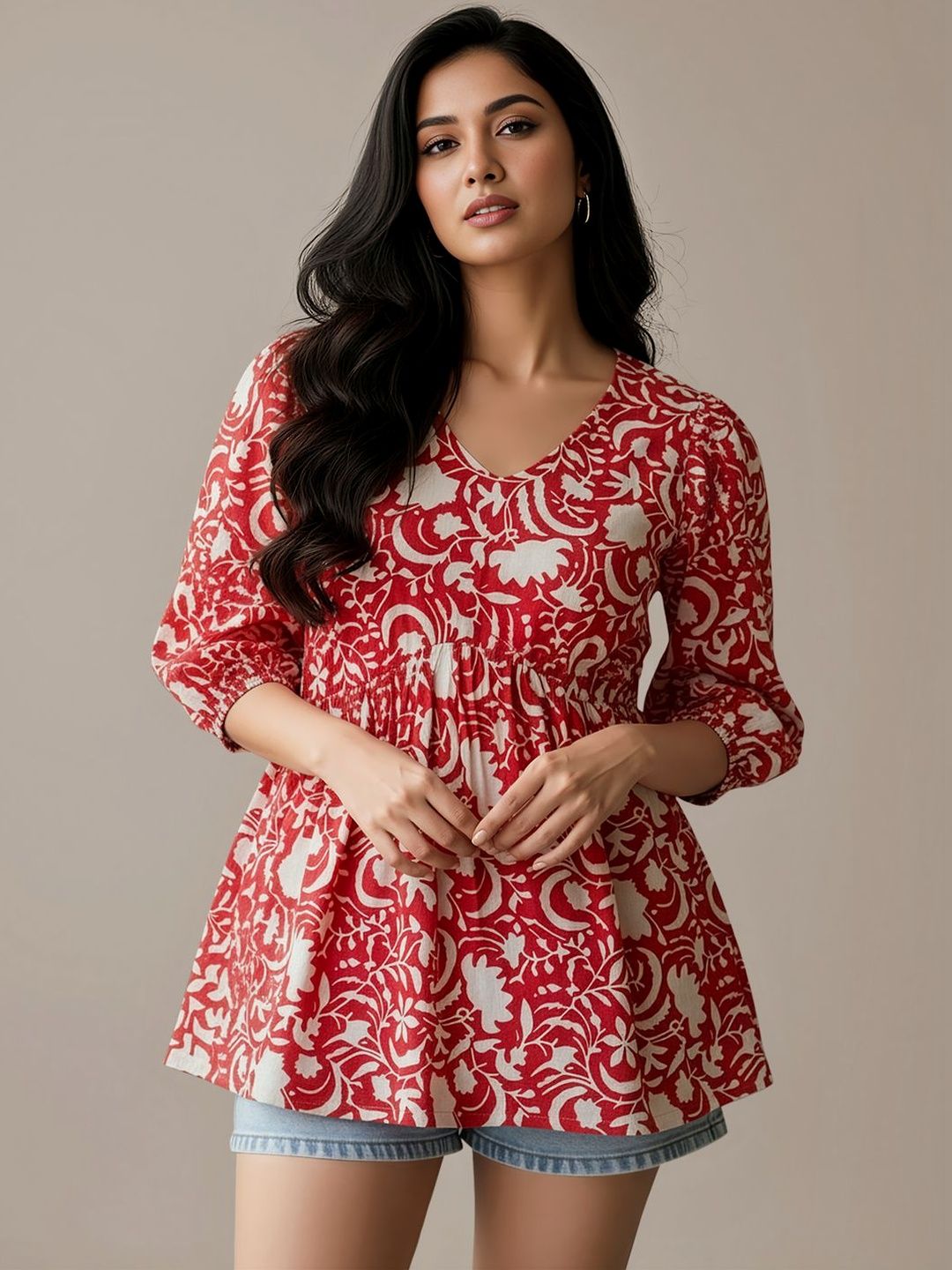 Navyankaa Print Ethnic Top-picture-23