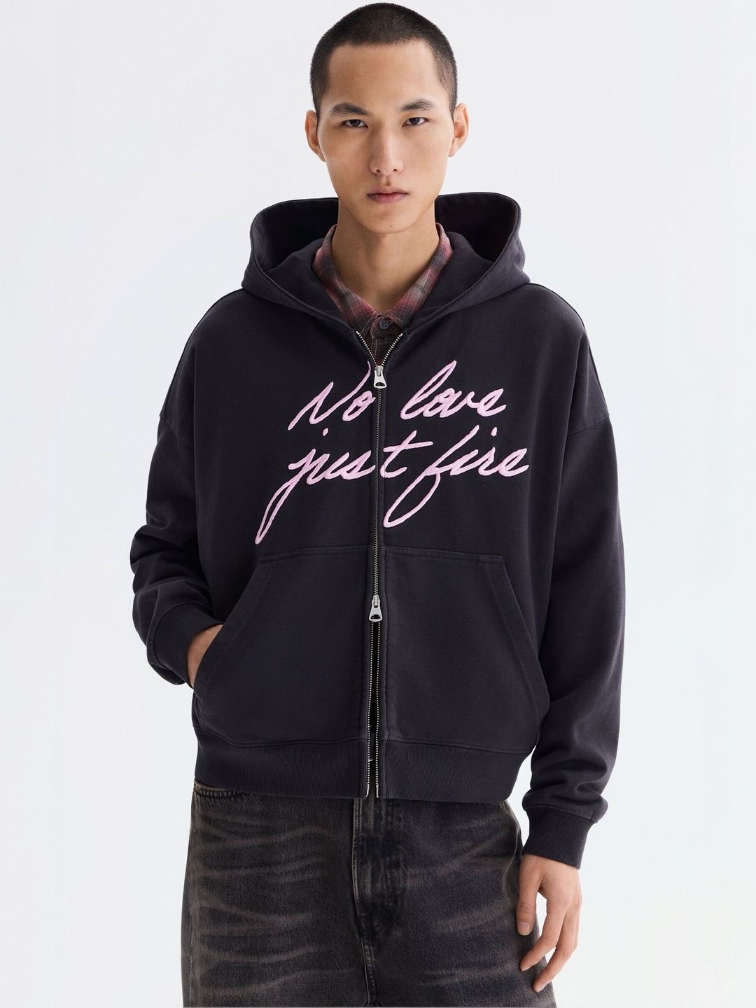 H&M Oversized Fit Zip-Through Hoodie