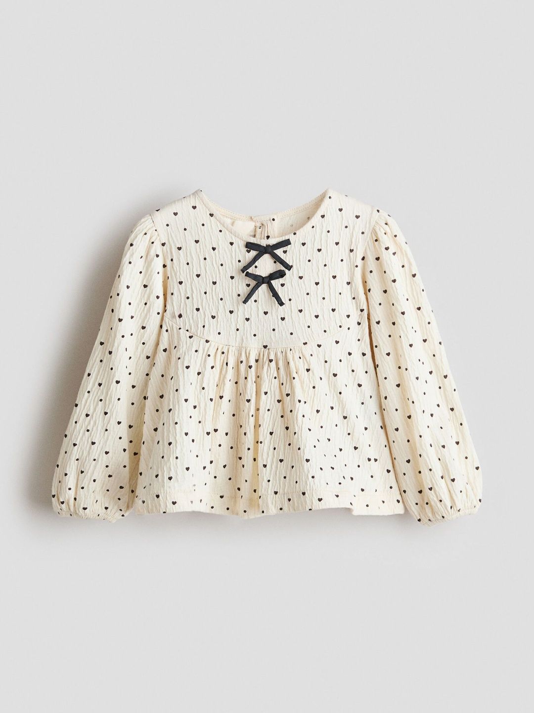 H&M Bow-Detail Crinkled Blouse
