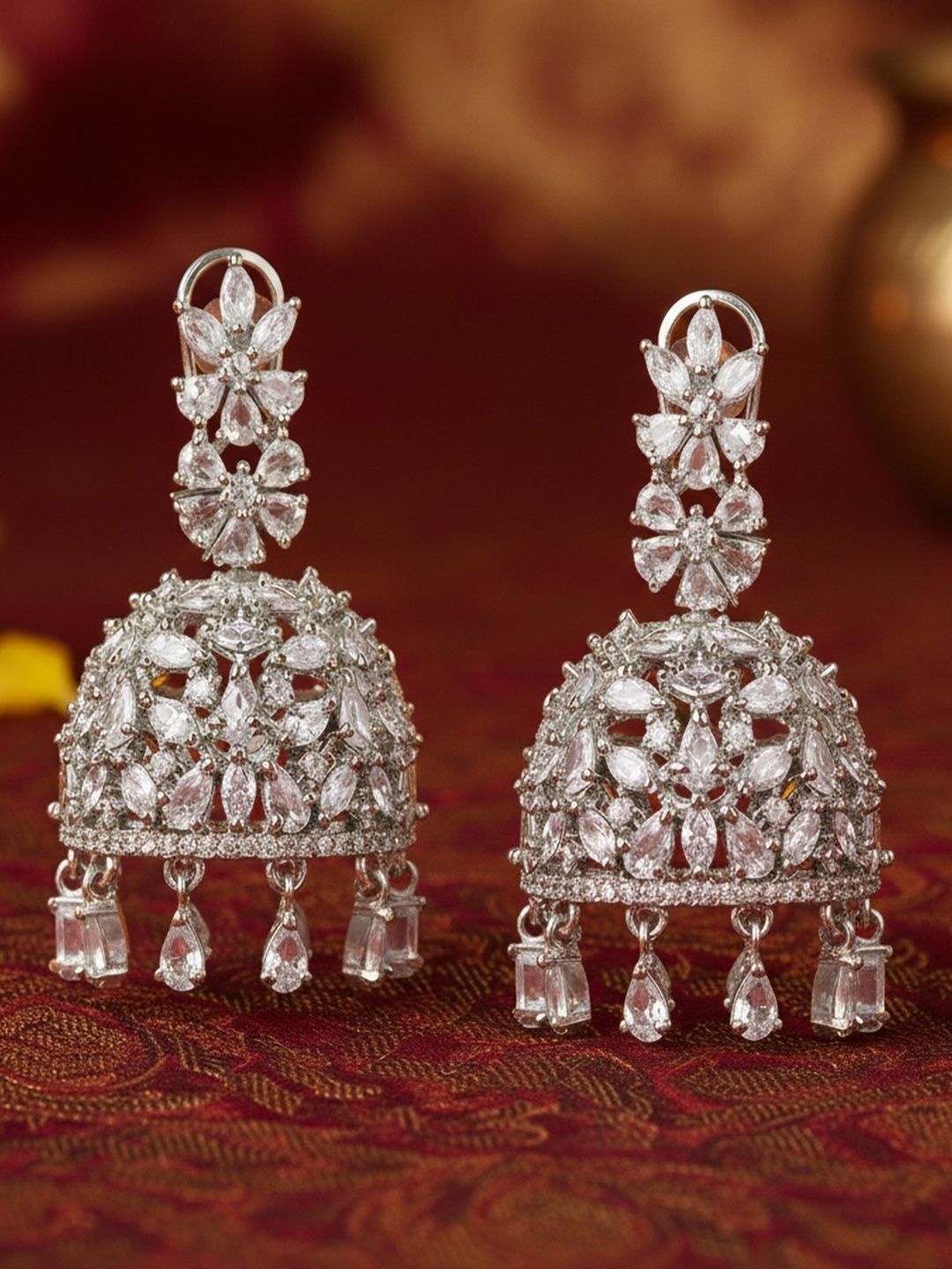 SUGARFRILL Floral Jhumkas Earrings-picture-34