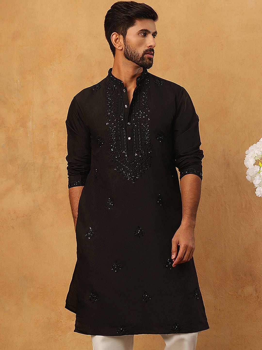 Jompers Men Floral Embroidered Kurta-picture-45