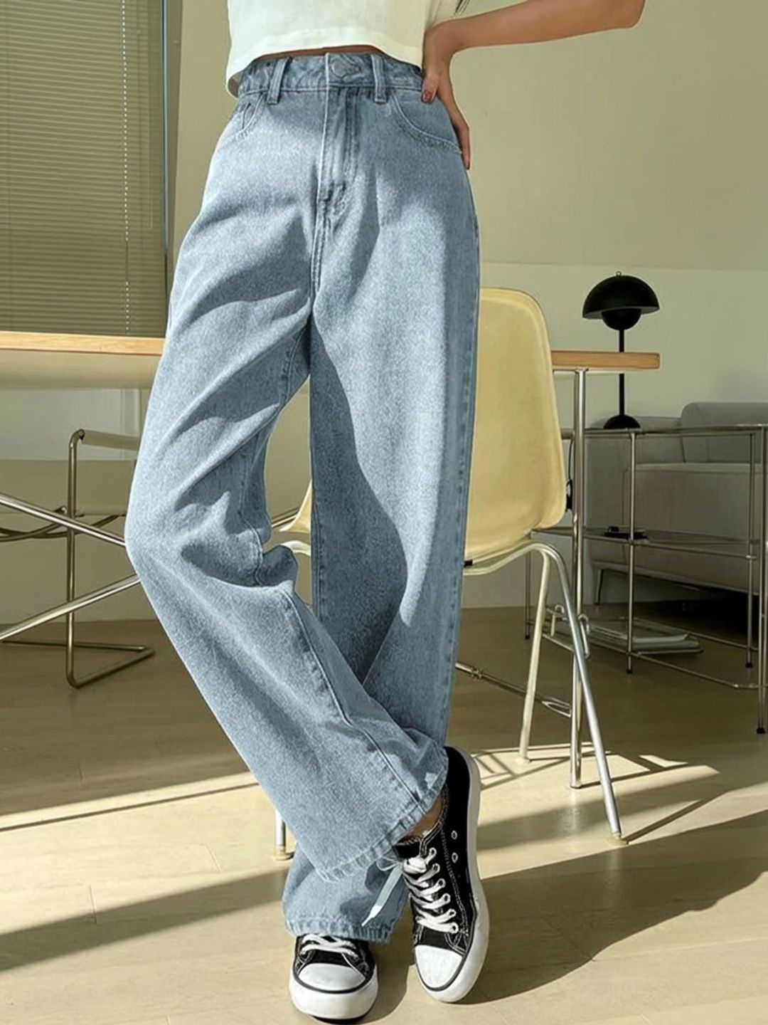KASHIANXSTYLE Women Comfort Boyfriend Fit High-Rise Light Fade Stretchable Jeans-image-37